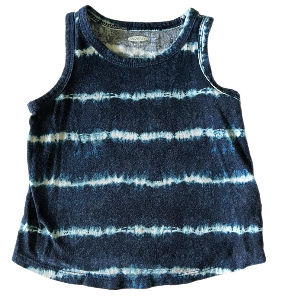 OLD NAVY Blue Tie Dye Toddler Boy Tank Size 18-24 Months
